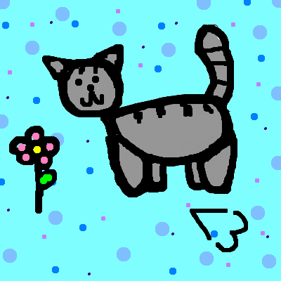 Gato dando flores